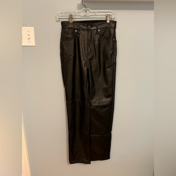 Gap Sky High Cheeky Straight Vegan Leather Pants (Size 25) - Picture 5 of 7